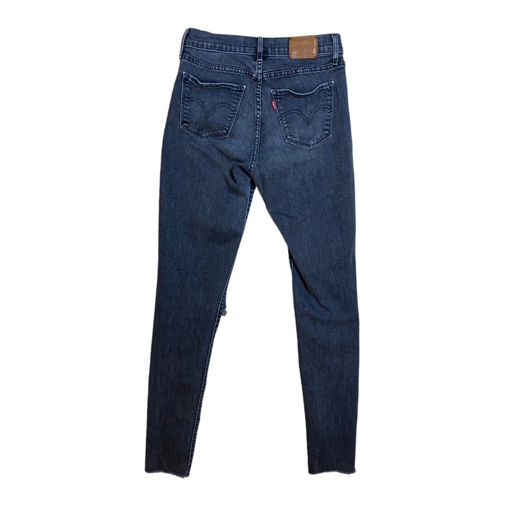 Levi's Premium Big E Curvy Skinny Jeans Womens 28 Low Rise Distressed Gray - Picture 5 of 10